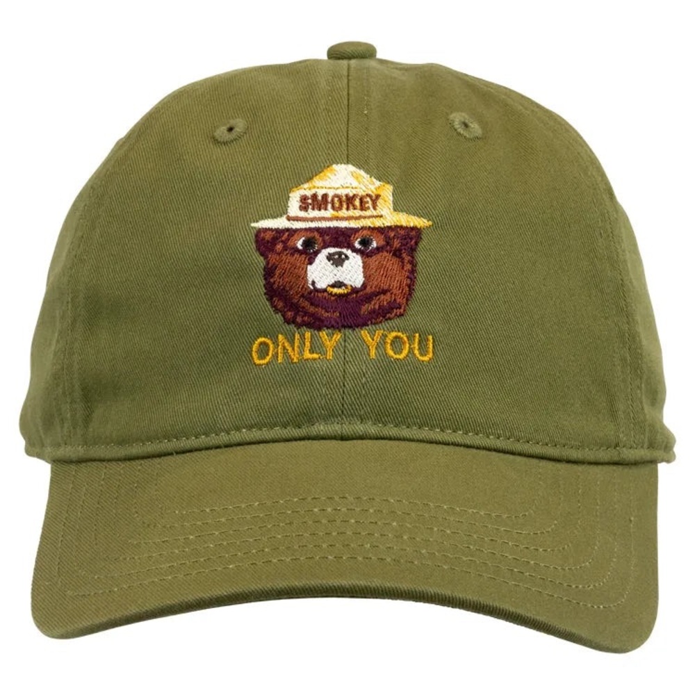 Smokey Bear Organic Cotton Cap Baseball Hat - Green - Picture 4 of 4